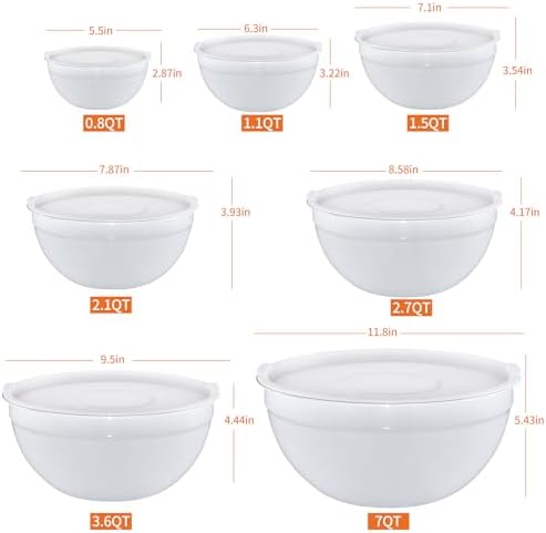 White Mixing Bowls With Airtight Lids,Stainless Steel Bowl,Salad Bowls