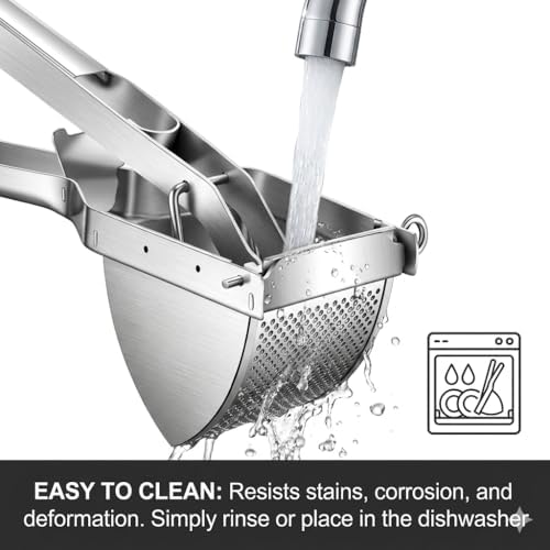 Potato Ricer Stainless Steel with Dough Scraper, Ricer for Mashed