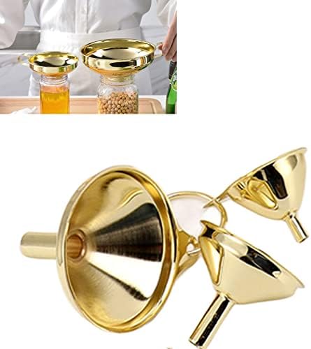 Gold Wide Mouth Funnel Set Stainless Steel