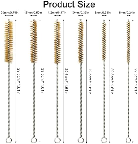 12 Pcs Brass Wire Brush Stainless Steel Wire Brush Set, 12"/30.5cm