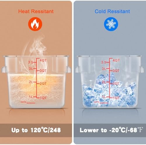 Maxcheck 4 Pcs 4qt Food Storage Container with Lids Bulk Clear, Red