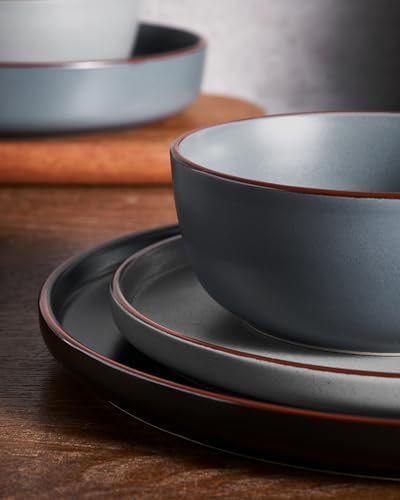 Famiware Mercury 12-Piece Stoneware Dinnerware Set, Multi-color