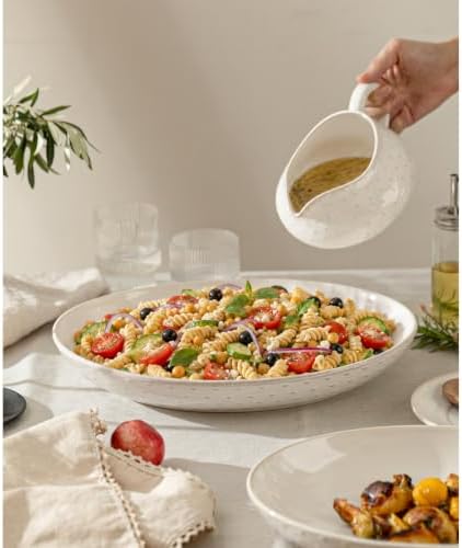 Ceramic Serving Bowls Set of 2, Serving Platters for Entertaining, Diamond