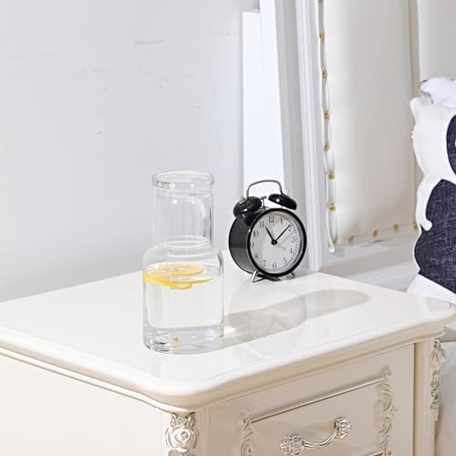 Bedside Water Carafe, Modern Night Water Pitcher with Glass Cup for
