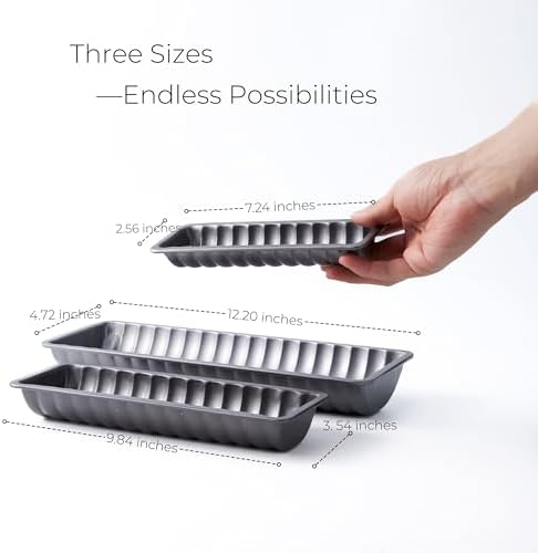 Scandinavian Almond Cake Pan with Recipe, 3-Pack Carbon Steel Set