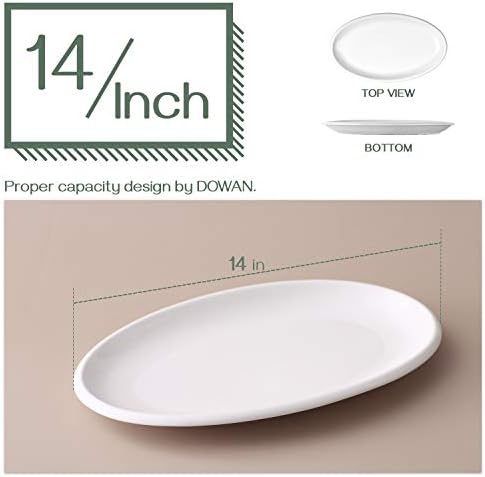 DOWAN 14" Serving Platters for Entertaining, Oval White Serving