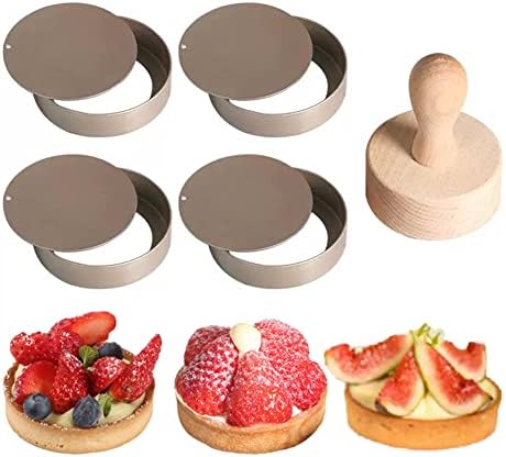 KALAIEN 4 Packs Mini Tart Pans with Removable Bottom