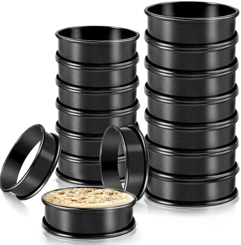 RICHSC-PAN Crumpet Rings, 16Pack Nonstick English Muffin Ring.