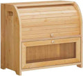 HOOBRO Bread Box, Bamboo Bread Box for Kitchen Countertop, 2 Tier Roll-Top Bread Bin, Food Storage Box, Large Capacity Keeper, Wooden Storage Cabinet, for Kitchen, Dining Room, Natural YL13MB01