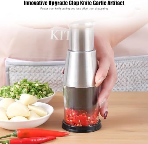Silver Stainless Steel Garlic Press and Masher