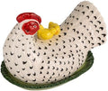 Creative Co-Op Stoneware Vintage Reproduction Hen Shaped Butter Dish
