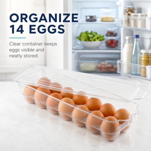 14-Egg Clear Refrigerator Holder with Lid