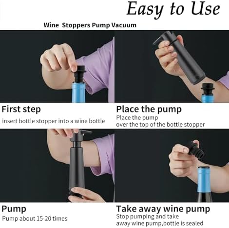 Wine Saver Vacuum Pump Set with 24 Reusable Silicone Stoppers