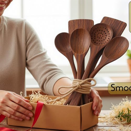 6-Piece Wooden Cooking Utensil Set