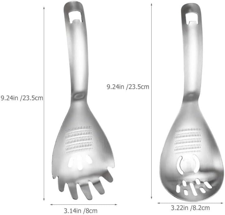 2pcs Stainless Steel Five in One Spoon for Noodles and Baby Food