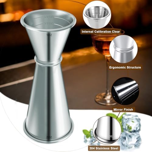 Measuring Jigger & Mixing Spoon Set, Cocktail Jigger for