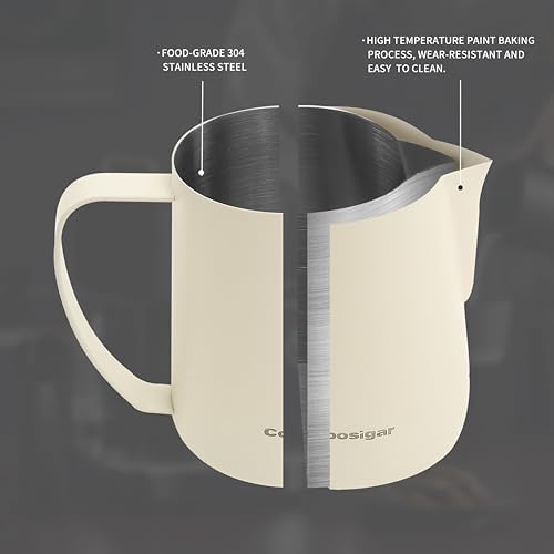 Milk Frothing Pitcher 600ml/20oz,304 Stainless steel Espresso Steaming