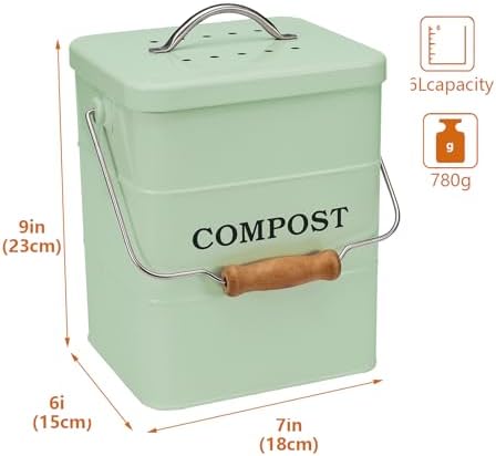 Stainless Steel Compost Bin, 1 Gallon