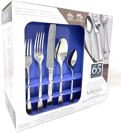 Mikasa, Alyse Flatware Service for 12, 65 Piece Set, 18/10 Stainless