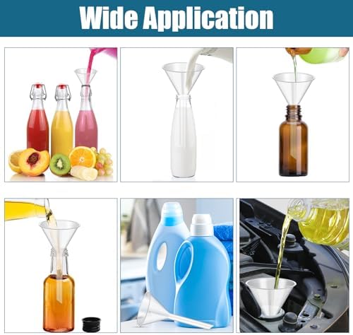 25Pcs 3.5 Inch Plastic Funnels, Wide Mouth Funnels for Kitchen Use