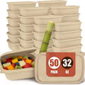 50 Pack Meal Prep Container Reusable with Lids 32oz Lunch Boxes