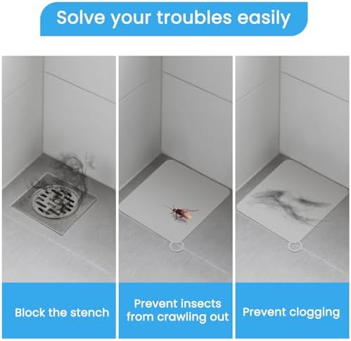 6 PCS Silicone Floor Drain Covers, Anti-Odor Drain Cover Mats for
