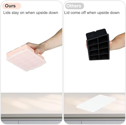Reespring Silicone Ice Cube Tray, Ice Tray for Freezer with Lid