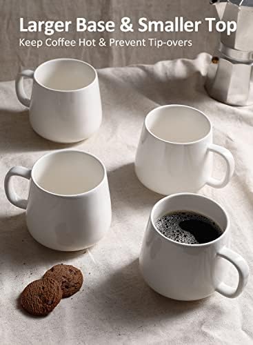 Teocera Coffee Mugs Set of 4-12oz Chip-Resistant Ceramic Cups with