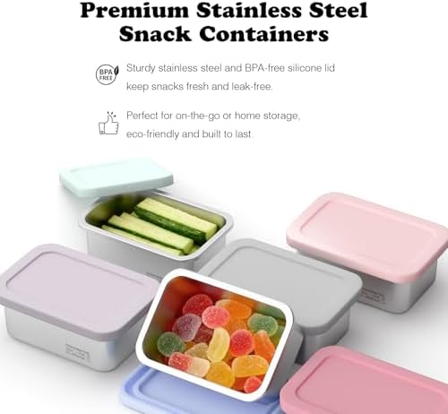 3-Pack Stainless Steel Snack Containers with Lids
