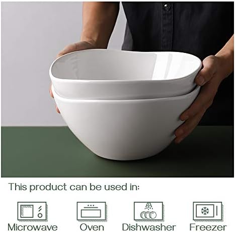 DOWAN Large Mixing Bowls, Ceramic Serving Bowls, 3.2 Quart Deep Salad