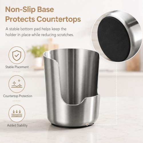 304 Stainless Steel Kitchen Utensil Holder, Pot Lid & Spoon Rest