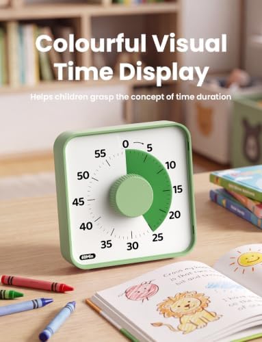 LIORQUE 6-Inch Large Visual Timer, 60-Minute Classroom Timer