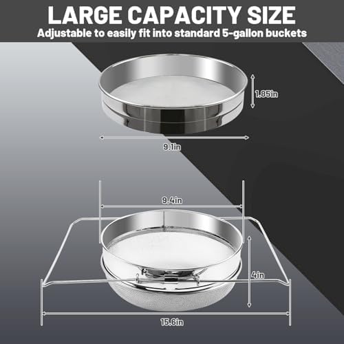 2 Sets Honey Strainer Stainless Steel Double Sieve Honey Filter