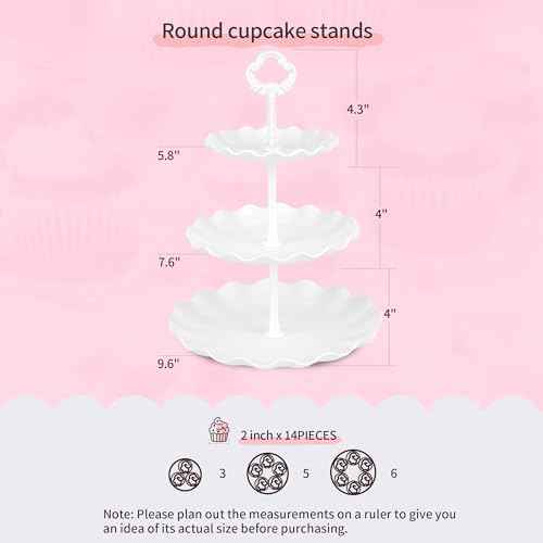 Pack of 11 NWK Cake Stand Set of Cupcake Stand, Tray & Table Cloth