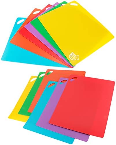 6Pcs Color Coded Cutting Boards Set, Flexible Non - Slip Chopping Mats