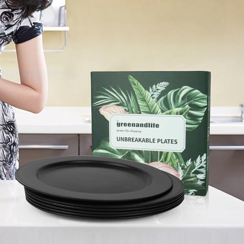 10inch/6pcs Dishwasher & Microwave Safe Wheat Straw Plates