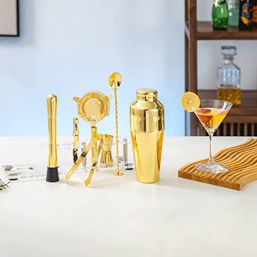 Cocktail Shaker Set with Arcylic Stand, Mixology Bartender Kit for