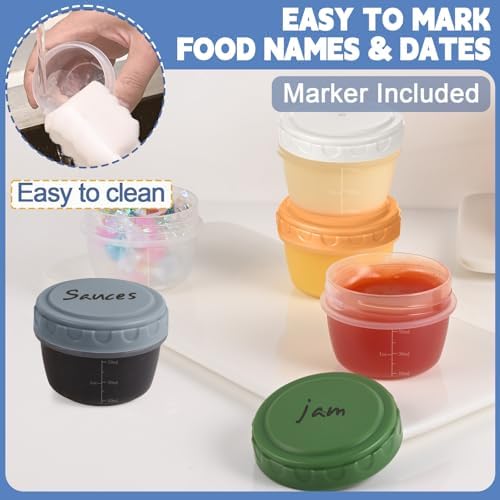 Yomarket 6pcs 2 oz Salad Dressing Container, Reusable Condiment