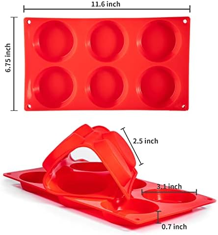 Silicone Muffin Top Pans, 2 Pack Non-stick 3" Whoopie Pie Baking Pan