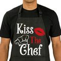 Kiss the Chef Apron Gifts for Men,Adjustable Grilling Cooking Aprons