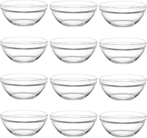 Small Glass Bowls for Cooking Prep, Clear Glass Bowls Perfect for