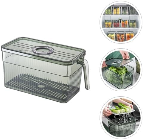 Green Refrigerator Food Container with Vented Lid Dial for Bread