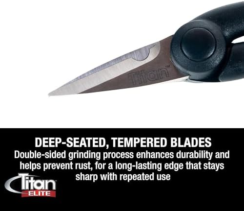 TitanTM Heavy-Duty Multipurpose Scissors, Power Notch, Black/Grey