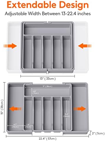 Lifewit Silverware Drawer Organizer, Expandable Utensil Tray for