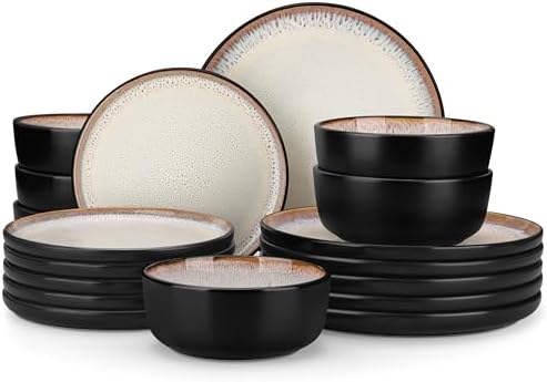 vancasso Plates and Bowls Sets, Ceramic Dinnerware Sets Stoneware