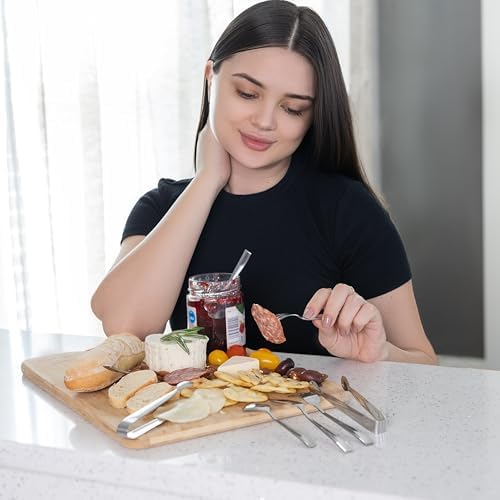 Ironwood Gourmet Stainless Steel Charcuterie Utensil Set of 8, Includes Forks, Knives/Spreaders, Spoons, Tongs