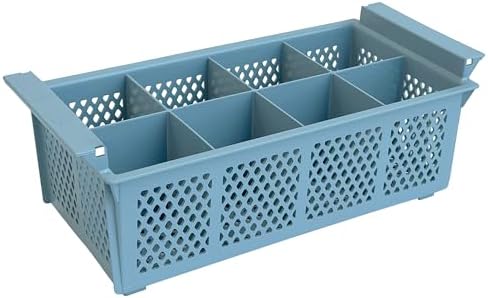 Flatware Rack – 8-slot Plastic Cutlery Basket – Large 16" Organizer