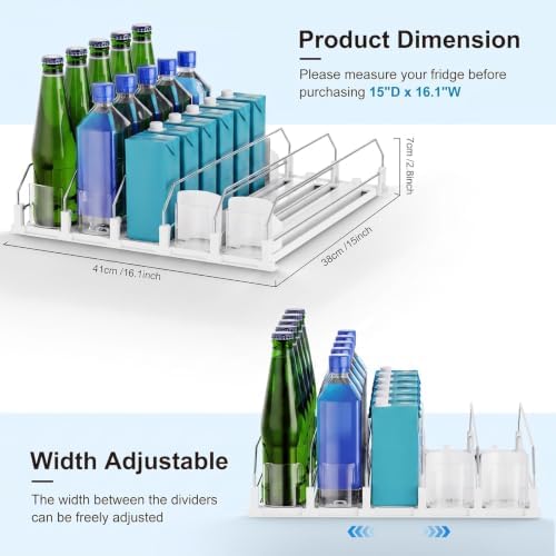 Dayacoco Self-Pushing Soda Can Organizer, 5 Rows, White