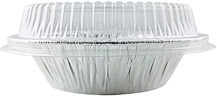 PACTOGO Disposable 5" Aluminum Foil Tart Pan with Clear Dome Lid