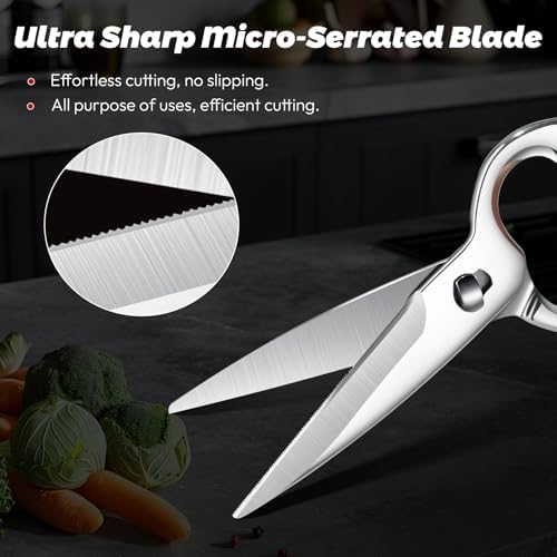 Detachable Kitchen Shears Full-Steel Forged Scissors Mirror-Polished